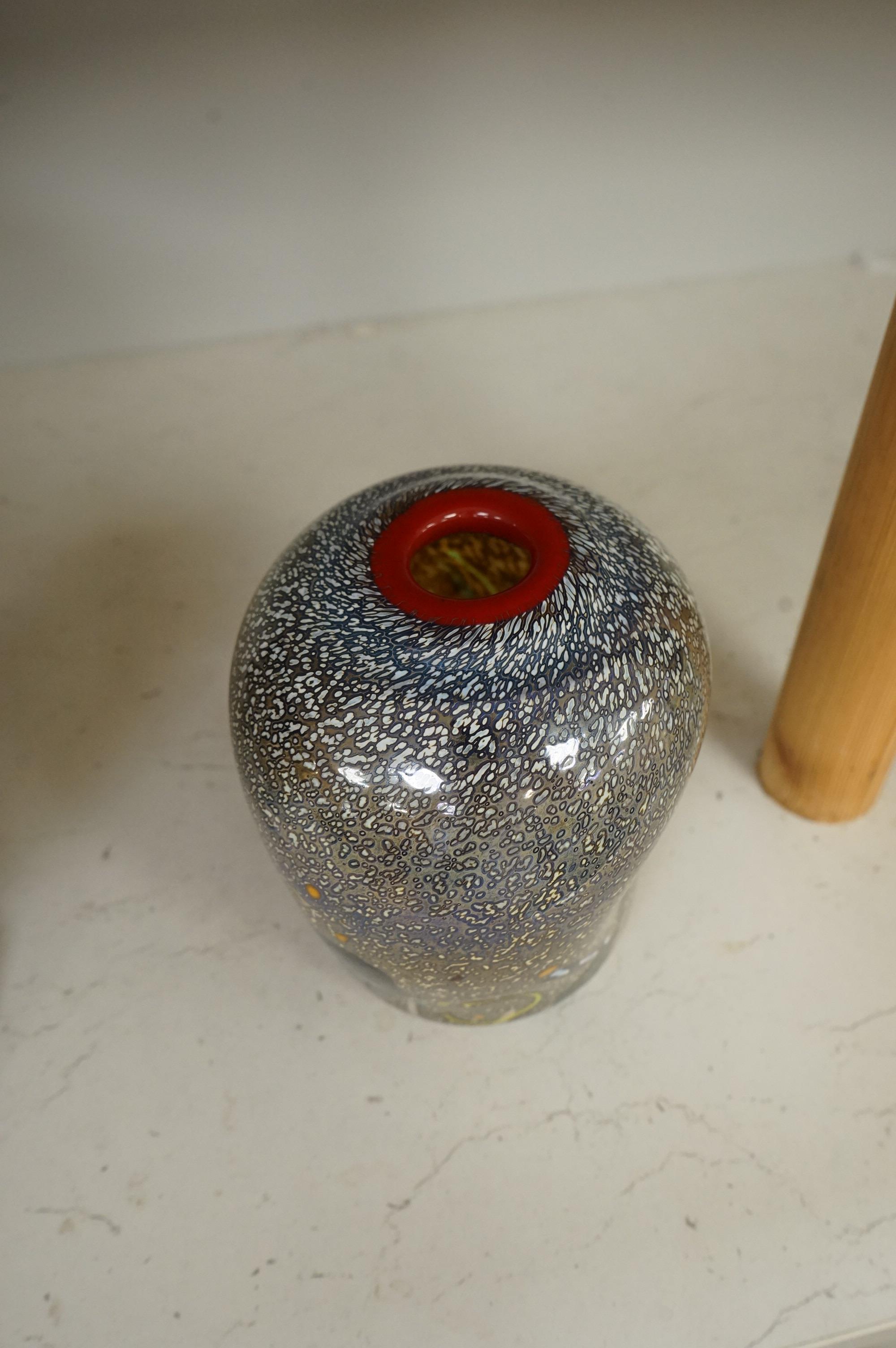 A Kosta Boda multi-coloured art glass vase, 14.5cm